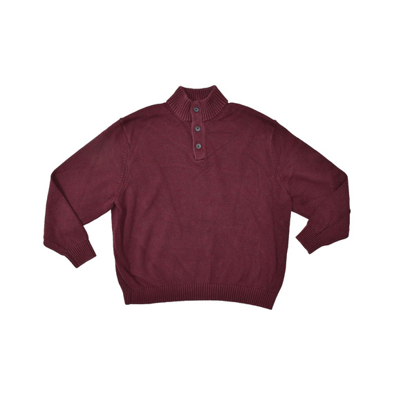 IZOD Big & Tall Men's Maroon Mock Neck Pullover Sweater Size 3XB Knit - Picture 1 of 8